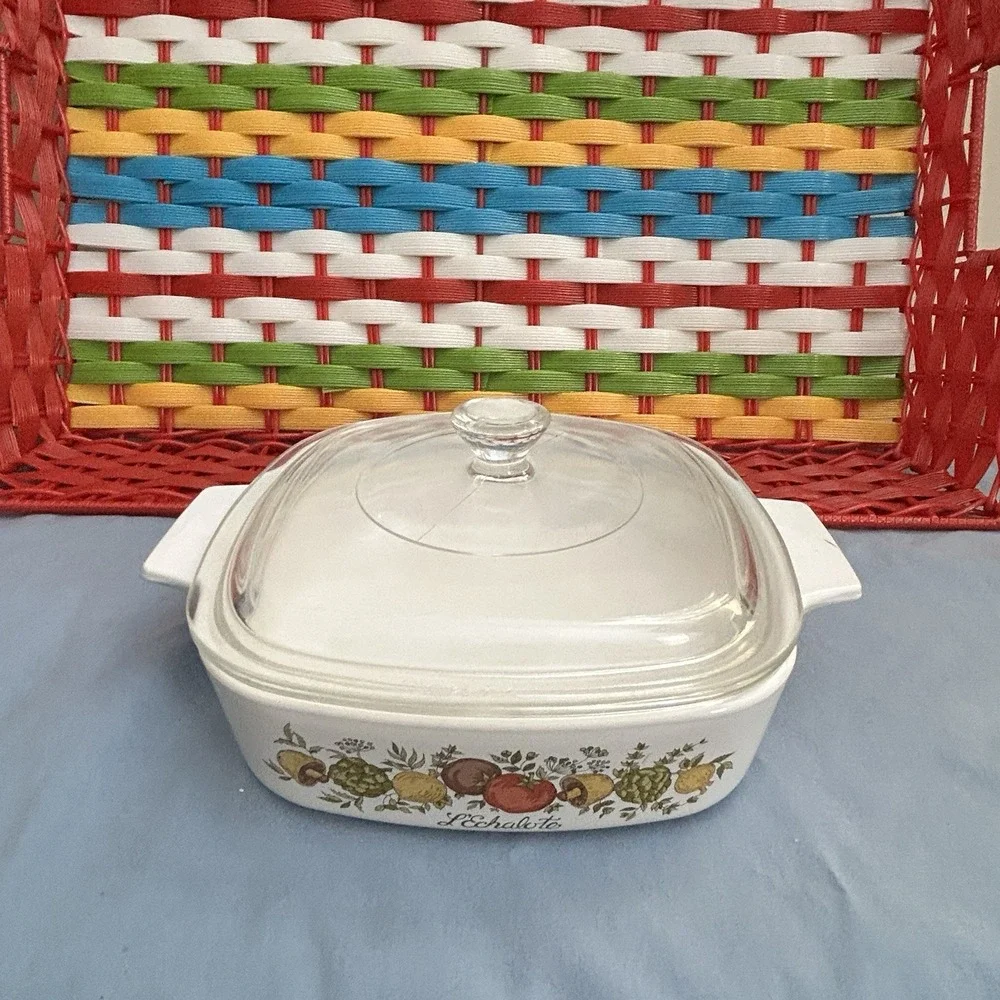 Vintage Corning Ware Spice Of Life L'Echalote Casserole A1B •& Lid • 1 Qt